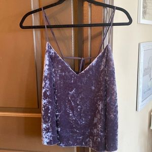 Topshop Purple Crushed Velvet Top Size US 8